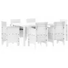 Image de vidaXL Ensemble de Salle à Manger pour Jardin 7 pc Blanc Rattan Polt