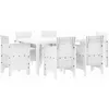Image de vidaXL Ensemble de Salle à Manger pour Jardin 7 pc Blanc Rattan Polt