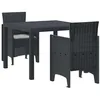 Image de vidaXL Ensemble de Salle à Manger pour Jardin 3 pc Anthracite