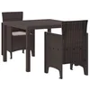 Image de vidaXL Ensemble de Salle à Manger pour Jardin 3 pcs Marron Rattan Polt, Ensemble de Salle à Manger extérieur, mobilier de Jardin Moderne, sièges légers pour Moments d'été