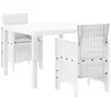 Image de vidaXL Ensemble de Salle à Manger pour Jardin 3 pc Blanc Polypropylène