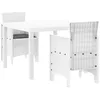 Image de vidaXL Ensemble de Salle à Manger pour Jardin 3 pcs Blanc Rattan Polt, Ensemble de Salle à Manger extérieur, mobilier de Jardin Moderne, sièges légers pour Moments d'été