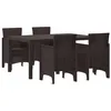 Image de vidaXL Ensemble de Salle à Manger pour Jardin 5 pc Marron Rattan Polt