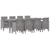 Image de vidaXL Ensemble de Salle à Manger pour Jardin 9 pcs Blanc Rattan Polt, Ensemble de Jardin et terrasse, mobilier Moderne, Table rectangulaire, Assise légère et Durable