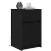 Image de vidaXL Armoire de Chevet LED avec tiroir Chêne Noir 38 x 34 x 61 cm, Table de Nuit LED élégante, Rangement Minimaliste, avec USB, Un Organisateur Pratique pour Votre Chambre