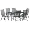 Image de vidaXL Ensemble de Salle à Manger pour Jardin 7 pcs Anthracite, Mobilier de Jardin et terrasse, Ensemble de dîner Moderne, Table Extensible, Ergonomique et résistant aux intempéries