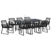 Image de vidaXL Ensemble de Salle à Manger pour Jardin 9 pcs Noir polyrotin, Repas en Plein air, Ensemble Jardin et terrasse, Tables Extensibles, chaises, Anthracite