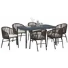 Image de vidaXL Ensemble de Salle à Manger pour Jardin 7 pcs Marron polyrotin, Ensemble de Jardin Moderne, mobilier étanche, Table Extensible et chaises stylées pour la terrasse
