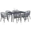 Image de vidaXL Ensemble de Salle à Manger pour Jardin 7 pcs Gris polyrotin, Table Extensible pour Jardin et terrasse, mobilier d'extérieur, chaises de Patio Modernes et stylées