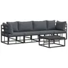 Image de vidaXL Ensemble de canapé de Jardin 5 pcs Noir Métal, Jardin et Terrasse, Mobilier d’extérieur Moderne, Canapé Ergonomique, Détente, Coin Salon Confortable
