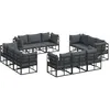 Image de vidaXL Ensemble de canapé de Jardin 12 pcs Noir Métal, Canapés Modernes de Jardin, mobilier résistant, Confort en extérieur, Salon modulable, Couleur Anthracite