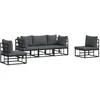 Image de vidaXL Ensemble de canapé de Jardin avec Coussin 5 pcs Noir Aluminium, Mobilier extérieur Tendance, canapé Aluminium, Ensemble Lounge pour terrasse, idéal pour détente au Jardin