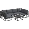 Image de vidaXL Ensemble de canapé de Jardin avec Coussin 7 pcs Noir Aluminium, Sofa d'extérieur Moderne, résistant aux intempéries, avec Pieds réglables, pour terrasse ou Jardin, Couleur Anthracite
