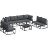 Image de vidaXL Ensemble de canapé de Jardin avec Coussin 9 pcs Noir Aluminium, Canapé Moderne avec Pieds réglables, mobilier extérieur, résistant aux intempéries, Chic pour Vos espaces ensoleillés