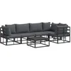 Image de vidaXL Ensemble de canapé de Jardin avec Coussin 6 pcs Noir Aluminium, Canapé de Jardin et terrasse, Design Moderne, Pieds réglables, Ergonomique, Aluminium, Lounge résistant aux intempéries