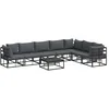 Image de vidaXL Ensemble de canapé de Jardin avec Coussin 8 pcs Noir Aluminium, Salon élégant sur la terrasse, canapé Moderne en Aluminium, Ensemble Chic pour l'extérieur, Confort en Plein air