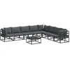 Image de vidaXL Ensemble de canapé de Jardin avec Coussin 9 pcs Noir Aluminium, Jardin et Terrasse, Ensemble Salon Moderne, Mobilier Résistant, Canapé Aluminium, Places Contemporaines