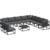Image de vidaXL Ensemble de canapé de Jardin avec Coussin 11 pcs Noir Aluminium, Ensemble de Salon extérieur Chic, canapé résistant aux intempéries, mobilier Jardin, Pieds réglables, Confort al Fresco