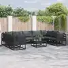 Image de vidaXL Ensemble de canapé de jardin avec coussin 9 pcs Noir Aluminium