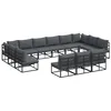Image de vidaXL Ensemble de canapé de Jardin avec Coussin 13 pcs Noir Aluminium, Canapé en Aluminium Moderne, Pieds réglables, Ensemble de Jardin et terrasse, mobilier de Salon extérieur