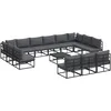 Image de vidaXL Ensemble de canapé de Jardin avec Coussin Noir Aluminium, Canapé en Aluminium Moderne, Pieds réglables, Ensemble de Jardin et terrasse, mobilier de Salon extérieur
