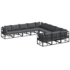 Image de vidaXL Ensemble de canapé de Jardin avec Coussin 11 pcs Noir Aluminium, Salon de Jardin réglable, Cadre en Aluminium Moderne, résistant aux intempéries, Confort Garanti pour se détendre