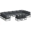 Image de vidaXL Ensemble de canapé de Jardin avec Coussin 12 pcs Noir Aluminium, Canapé de Jardin Moderne et Set terrasse, Pieds modulables, mobilier extérieur Minimaliste, Collection été-Hiver