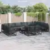 Image de vidaXL Ensemble de canapé de jardin avec coussin 13 pcs Noir Aluminium