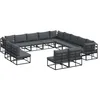 Image de vidaXL Ensemble de canapé de Jardin avec Coussin 13 pcs Noir Aluminium, Canapé d'extérieur modulable, sièges Modernes pour Jardin, Salon terrasse, Meuble en Aluminium résistant aux intempéries