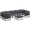 Image de vidaXL Ensemble de canapé de Jardin avec Coussin 8 pcs Noir Aluminium, Canapé d'extérieur en Aluminium, Coin Lounge Moderne, Pieds réglables, assises pour terrasse, mobilier d'été Pratique