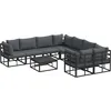 Image de vidaXL Ensemble de canapé de Jardin avec Coussin 9 pcs Noir Aluminium, Jardin et terrasse, Meuble de Jardin Moderne, Salon extérieur, canapé résistant aux intempéries, Ensemble Flexible