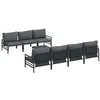 Image de vidaXL Ensemble de canapé de Jardin avec Coussin 8 pcs Noir Acier, Salon modulable pour Jardin et terrasse, canapé Chic, mobilier Haut de Gamme, Confort en Plein air