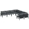 Image de vidaXL Ensemble de canapé de Jardin avec Coussin 8 pcs Noir Acier, Jardin et terrasse, Salon Moderne extérieur, Ensemble Patio stylé, canapé Confortable, Coussins aérés, Design épuré