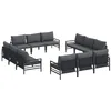 Image de vidaXL Ensemble de canapé de Jardin 12 pc Noir Acier