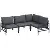 Image de vidaXL Ensemble de canapé de Jardin 4 pcs Anthracite Acier, Ensemble Moderne Jardin et terrasse, Coin détente Patio, Suite canapés extérieur, kit Relax