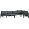 Image de vidaXL Ensemble de canapé de Jardin avec Coussin 5 pcs Noir Acier, Jardin et terrasse, Design Moderne, sièges extérieurs, Salon de Patio, canapé Confort, mobilier Alfresco, détente