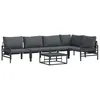 Image de vidaXL Ensemble de canapé de Jardin avec Coussin 6 pcs Noir Acier, Jardin et terrasse, Design Moderne, sièges extérieurs, Salon de Patio, canapé Confort, mobilier Alfresco, détente