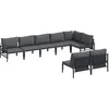 Image de vidaXL Ensemble de canapé de Jardin avec Coussin 8 pcs Noir Acier, Canapé Moderne pour Jardin et terrasse, Meubles résistants aux intempéries, Coussins à séchage Rapide, Assise Confortable