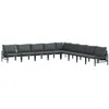 Image de vidaXL Ensemble de canapé de Jardin avec Coussin 9 pcs Noir Acier, Canapé Moderne en Acier pour Jardin et terrasse, Design Respirant, Confort extérieur, Set pour Saison Estivale