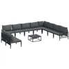 Image de vidaXL Ensemble de canapé de Jardin avec Coussin 11 pcs Noir Acier, Canapé Moderne pour Jardin et terrasse, Meubles durables, Salon Fonctionnel, Coussins Respirants, déco Estivale