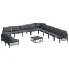 Image de vidaXL Ensemble de canapé de Jardin avec Coussin 12 pcs Noir Acier, Salon Moderne, élégant pour Jardin et terrasse, canapé résistant, Meubles durables et aérés