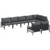 Image de vidaXL Ensemble de canapé de Jardin avec Coussin 8 pcs Noir Acier, Mobilier d'extérieur, canapé Moderne et aéré, pour Jardin et terrasse, idéal pour se Relaxer