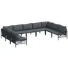 Image de vidaXL Ensemble de canapé de Jardin avec Coussin 9 pcs Noir Acier, Salon de Jardin élégant, mobilier Lounge Moderne, résistant aux intempéries, Design Minimaliste, canapé Anthracite