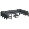 Image de vidaXL Ensemble de canapé de Jardin avec Coussin 10 pcs Noir Acier, Salon de Jardin élégant, mobilier Lounge Moderne, résistant aux intempéries, Design Minimaliste, canapé Anthracite