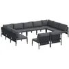 Image de vidaXL Ensemble de canapé de Jardin avec Coussin 11 pcs Noir Acier, Salon Moderne de Jardin et terrasse, mobilier extérieur, sièges résistants aux intempéries, Coin détente stylé