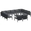Image de vidaXL Ensemble de canapé de Jardin avec Coussin 12 pcs Noir Acier, Salon Moderne de Jardin et terrasse, mobilier extérieur, sièges résistants aux intempéries, Coin détente stylé