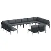 Image de vidaXL Ensemble de canapé de Jardin avec Coussin 12 pcs Noir Acier, Canapé Moderne en Acier pour Jardin et terrasse, mobilier de Luxe, Coin détente