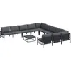 Image de vidaXL Ensemble de canapé de Jardin avec Coussin 12 pcs Noir Acier, Canapé Moderne de Jardin et terrasse, Salon extérieur, Meubles pour Patio, Coin détente Style Contemporain