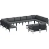 Image de vidaXL Ensemble de canapé de Jardin avec Coussin 13 pcs Noir Acier, Jardin et terrasse, Ensemble Lounge Moderne, canapé modulaire, mobilier d'extérieur pour se détendre