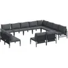 Image de vidaXL Ensemble de canapé de Jardin avec Coussin 12 pcs Noir Acier, Jardin et terrasse, canapé Moderne, Meubles résistants aux intempéries, Coin détente, Assise stylée
